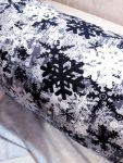 Двунитка Снежинки на сером с начесом 